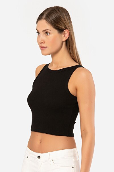 TÜREN Women's Ribbed Crop Top 3404/Black