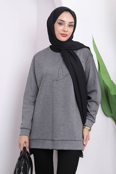 İmajButik Καπνιστός ιδρώτας με λαιμόκοψη στο πλάι