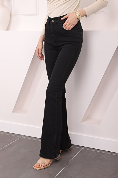 İmajButik Ανθρακί ψηλόμεσο ισπανικό τζιν παντελόνι