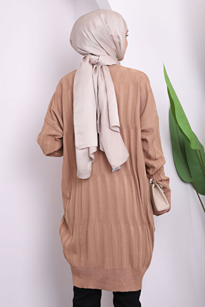 İmajButik Μπισκότο Crew Neck Mercerized Casual Knitwear Tunic