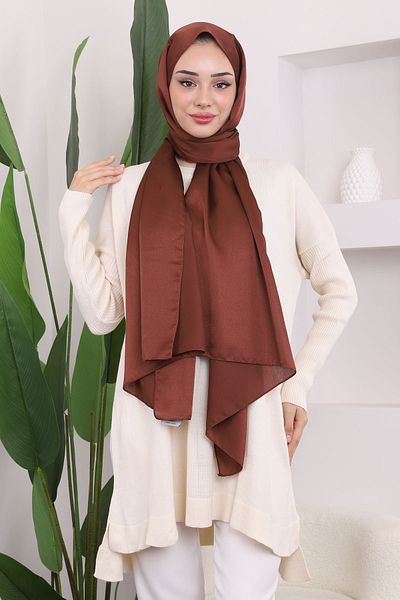 İmajButik Κρεμ Crew Neck Mercerized Casual Knitwear Tunic