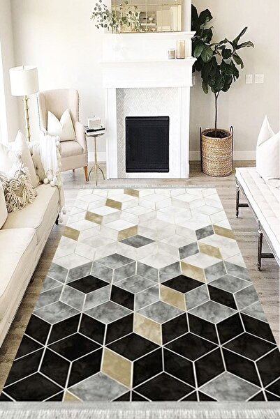 MOTTO HALI Modern Eko Punto Kaymaz Tabanlı Yıkanabilir Antibakteriyel Dijital...