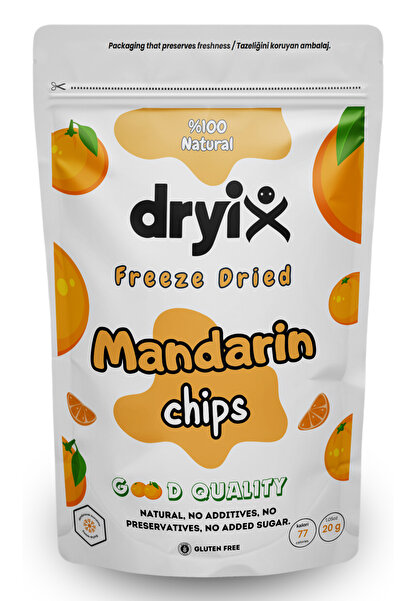 Dryix Mandalina Kurusu 20 Gr Dondurarak Kurutulmuş Çıtır Meyve Cipsi Freeze Dried