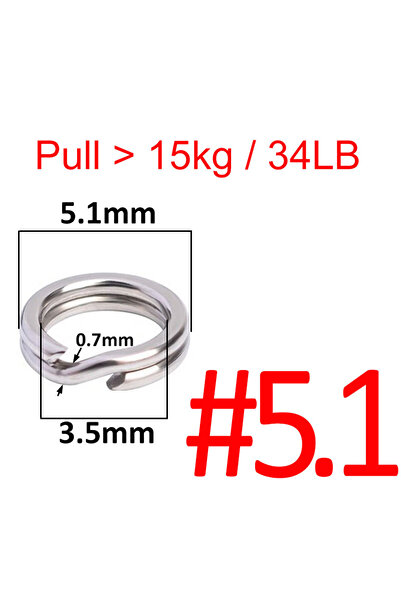 Choice 100 pcs 5.1 100 pcs Stainless Steel Fishing Split Ring Oval Split Doub...