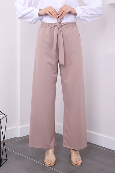 İmajButik High Waist Mink Wide Leg Trousers