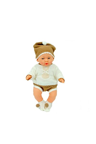 GALTOYS Azra Newborn Bej Kahve Trıko Elbıselı-3 Glt1128-a