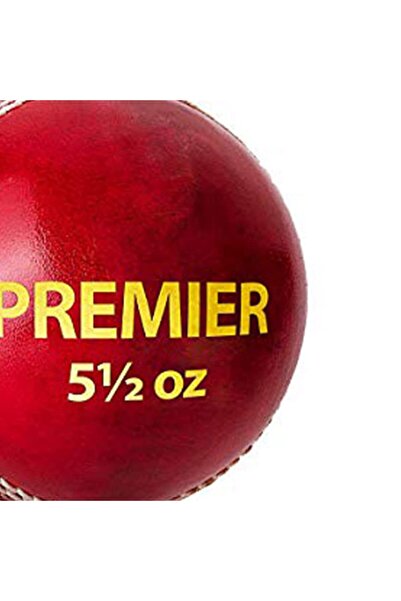 DSC Unisex Premier Leather Cricket Ball | Red | Standard Size | Durable | High-Quality