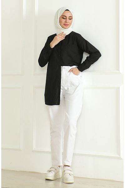 sefamerve Λευκό Momjean Loose Jeans 5304-02