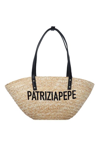 Patrizia Pepe Sommer Stroh Schultertasche 51 cm