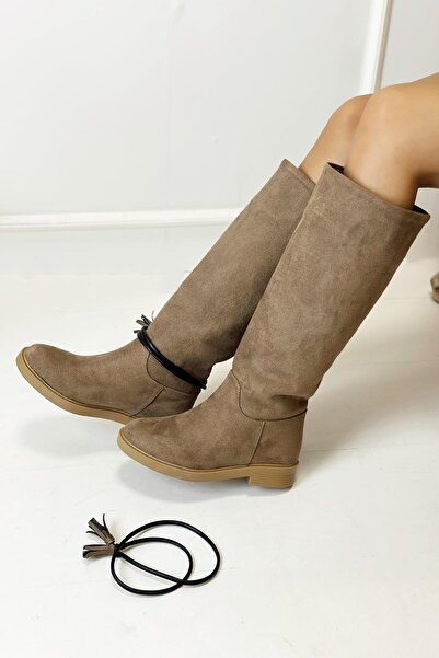 Nil Shoes Want Vizon Süet Tak Çıkar Aksesuarlı Çizme