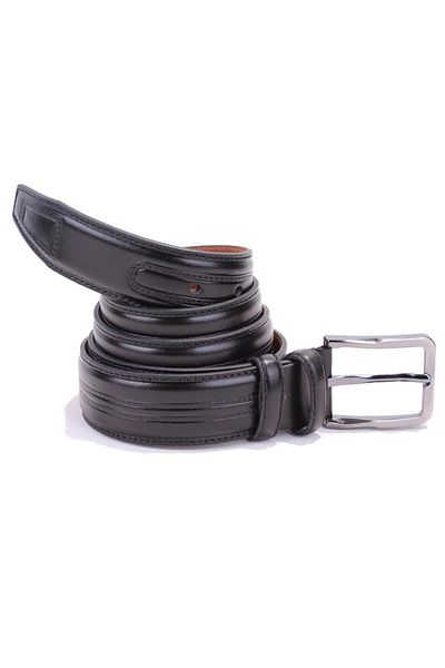 DAGOSTER DMK26-305DG Μαύρη ανδρική ζώνη από γνήσιο δέρμα 3,5 cm
