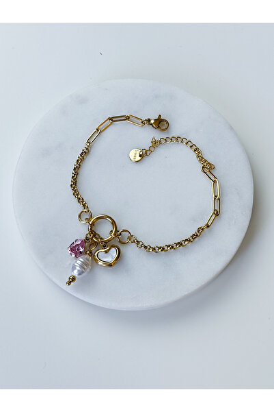 CHARMLUCKY ÇELİK KALP CHARM BİLEKLİK
