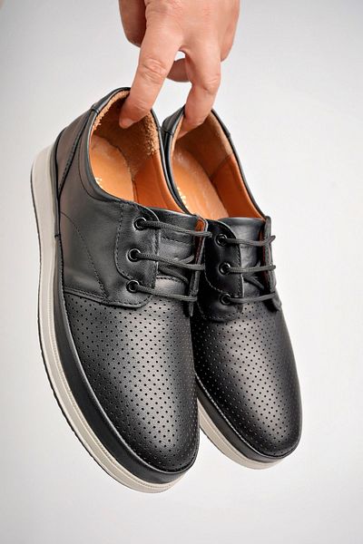 Deripabuc Black Genuine Leather Men's Casual Shoes - Mrd15-5001-1
