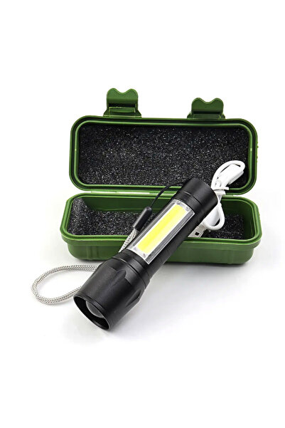 gaman Cob Led El Feneri Metal Kasa Şarjli Kamp-doğa Yürüyüşü 3 Fonksiyonlu Su...