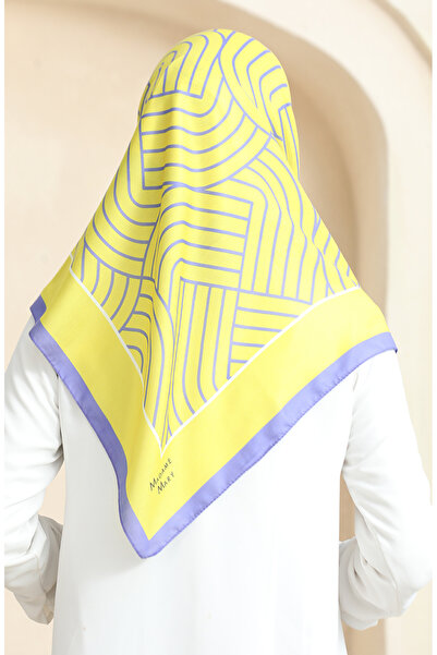 sefamerve Soft Cotton Scarf 19089-17 Yellow Purple