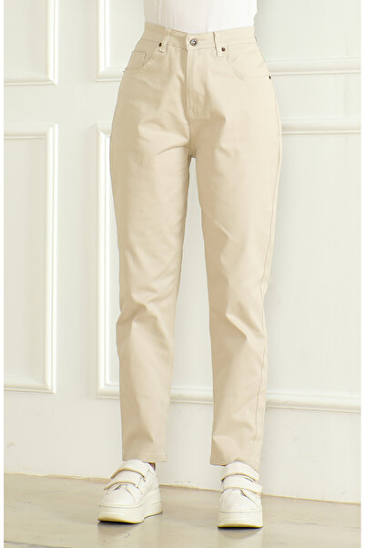 sefamerve Stone Colored Momjean Loose Jeans 5304-04