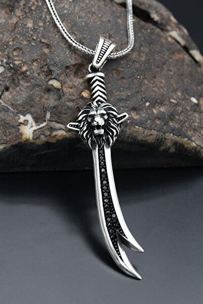 Prestige Hz. Ali Zülfikar Kılıcı Ve Aslan Figürlü 925 Ayar Gümüş Erkek Kolye ...