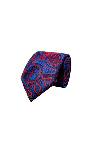 VENCHY Claret Red Navy Blue Hare Pattern Tie 9905-5K