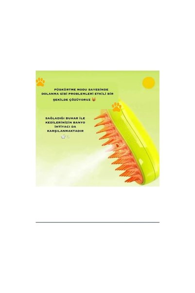UmoTech Steam Pet Grooming Brush with Cat Dog Comb Chamber - Hair Collector Massage Feature