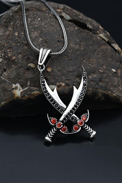 Prestige Hz. Ali Zülfikar Kılıcı Gümüş Kolye Zincir 925 Ayar