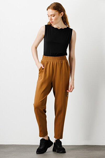 ON Кавового кольору штани з еластичним поясом