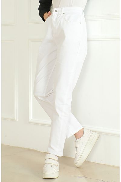 sefamerve Λευκό Momjean Loose Jeans 5304-02