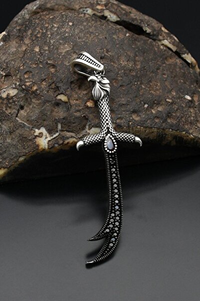 Prestige Hz. Ali Zülfikar Kılıcı ve Kartal Figürlü Kolye Ucu 925 Ayar Gümüş