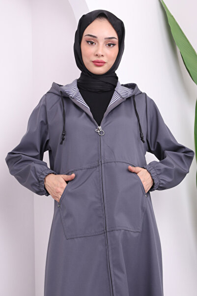 İmajButik Gray Hooded Zippered Cap