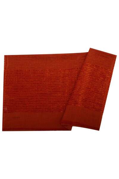 Aker Sport Kadife Şeritli Şal - 1042brl-962 - Kiremit