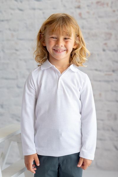 Zeyland Tricou cu mânecă lungă cu gât polo unisex pentru copii