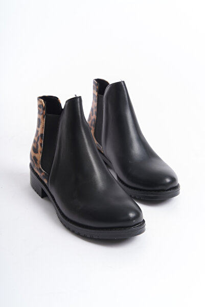 Moda Değirmeni Black-Leopard Γυναικείες Μπότες BG1001-116-0005