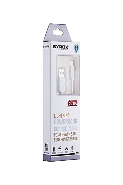 Syrox 2.0a C68 İos 5/6/7/plus 0.25 Cm Usb Kablo