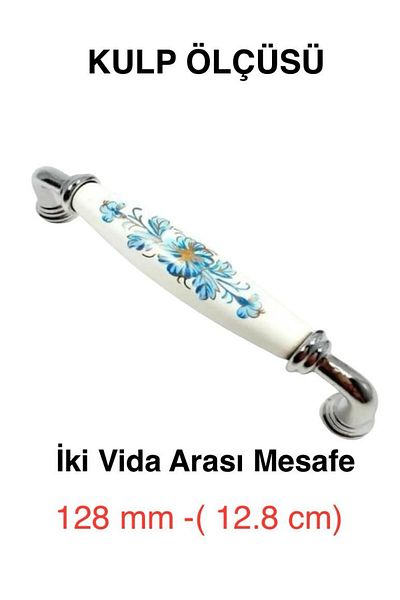 Porcellana Perla 12,8 Cm-Porcelain Metal Handle Kulb Furniture Cabinet Drawer Kitchen Bathroom Handle Handle Ruby128Mm-Stk00156