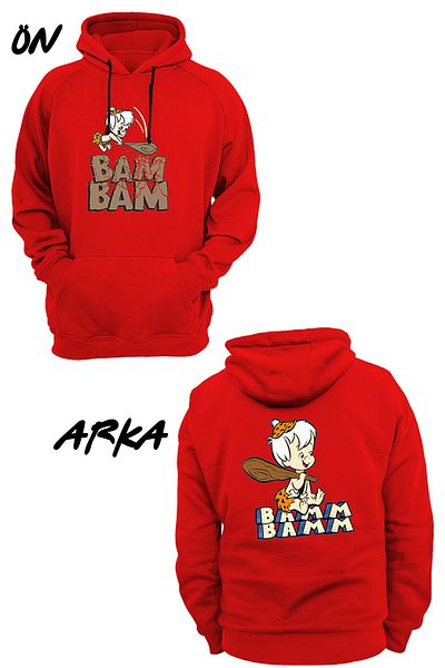 remonz Bam Bam Printed - 3 κλωστές. Φλις ύφασμα, πολύ χοντρό, κουκούλα με κουκούλα
