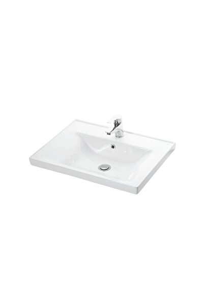 ÖZCEDEN Çiğdem 65 Cm Beyaz MDF Seramik Lavabolu Asma Banyo Alt Dolabı