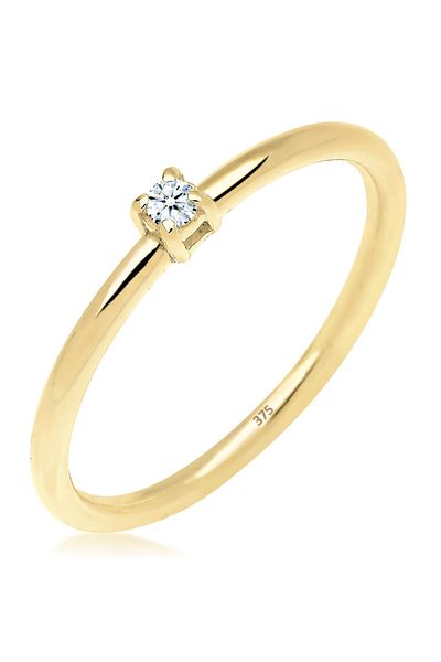 ELLI Ring Verlobung Diamant (0,03 CT.) 375 Gelbgold