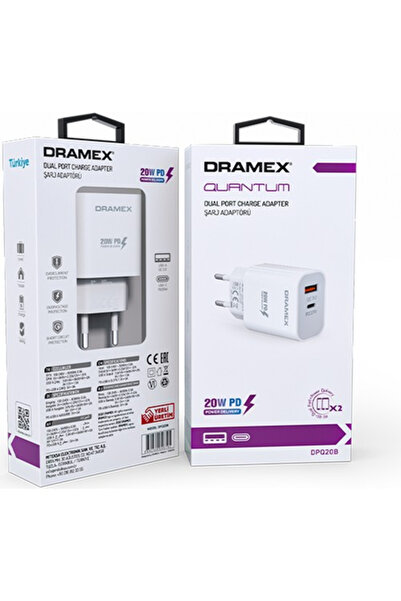 Dramex Dpq20b Quantum Usb Type-c Qc3.0 Pd 20w Hızlı Şarj Adaptörü