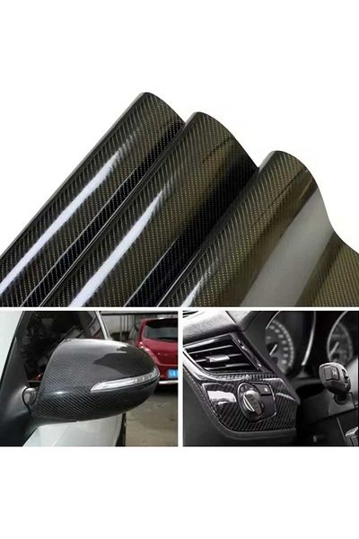 ESEMİZ 5D Black Carbon Fiber Foil Air Ducted Ultra Bright Size: 30cm X 3 Meters