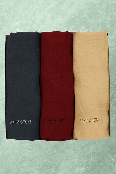 Aker Sport Mozaik Crush Shawl - Σετ 3 - Claret Red, Yellow, Anthracite
