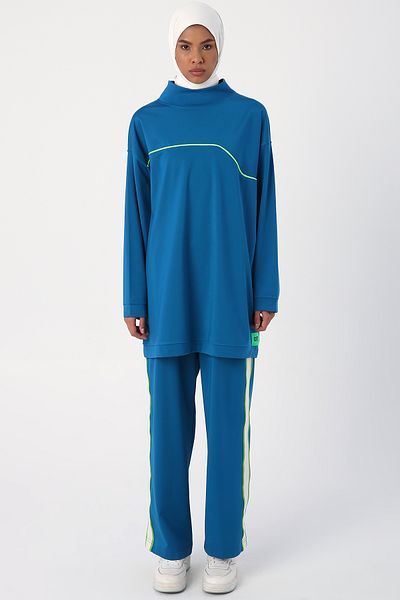ALLDAY Petrol Neon Detailed Oversize Sweat Tunic