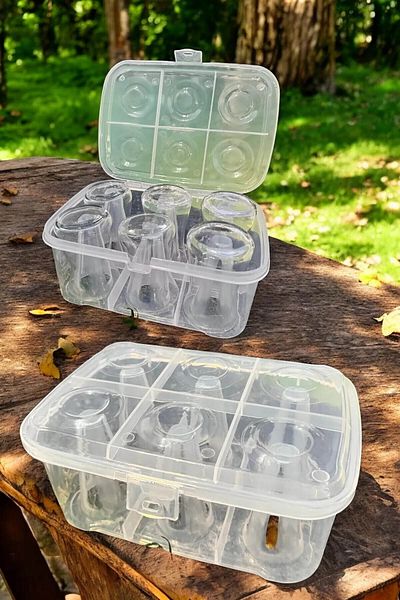 Emofom Tea Cup Carrying Apparatus 6 Compartments Storage Container Cup Organizer Dish Rack