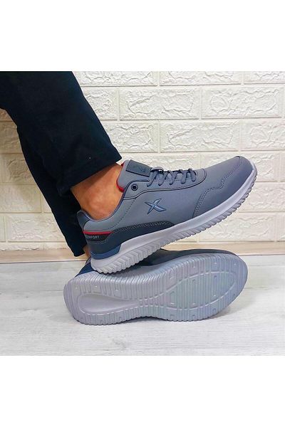 Kinetix Olego Pu Gray Comfort Atom Sole Comfortable Sports Shoes