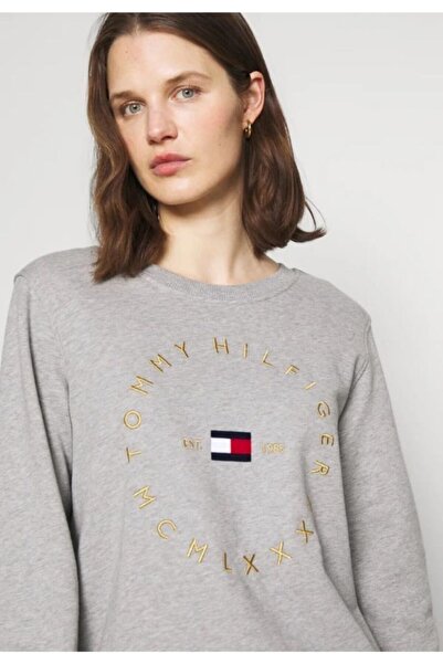 Tommy Hilfiger ORGANİK PAMUK REGULAR FİT NAKIŞLI LOGO SWEATSHİRT