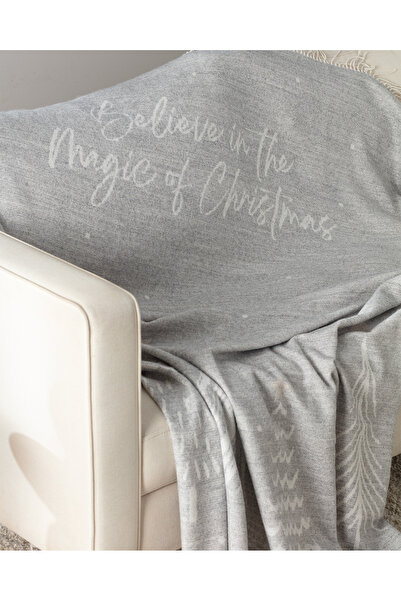 Madame Coco Drap Cotton Tv Blanket - Light Gray