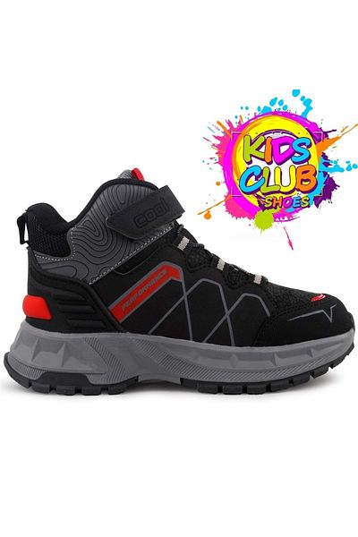 Kids Club Shoes Παιδικές μπότες Leroy Unisex - Ορθοπεδική Αντιολισθητική Σόλα, ΜΑΥΡΗ