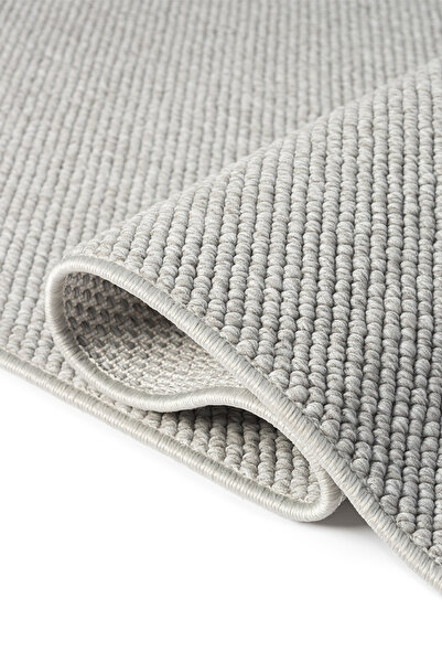 Kilimiz Gri Iskandinav Bukle Dokuma Dekoratif Modern Halı Saçaksız Halı