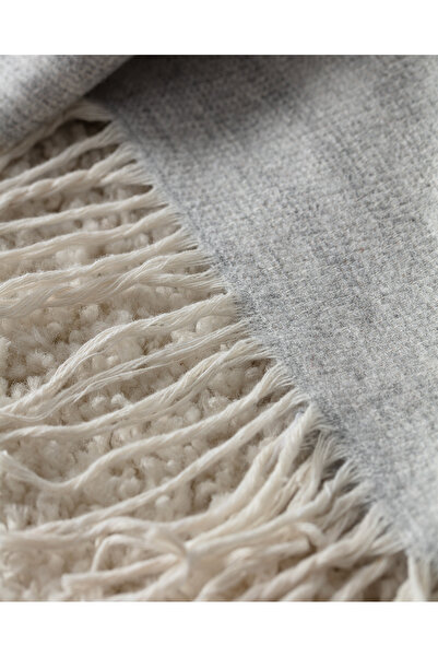 Madame Coco Drap Cotton Tv Blanket - Light Gray