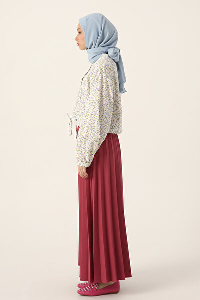 ALLDAY Dusty Rose Pleated Skirt with Elastic Waist