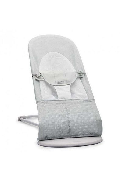 BabyBjörn Babybjorn Bouncer Balance Soft - Mesh (Silver/White) | Light Grey Frame