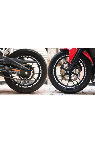 Çınar Extreme Tam Tur Reflektif Beyaz (Gri) Supersport İç Jant Şeridi Sticker...